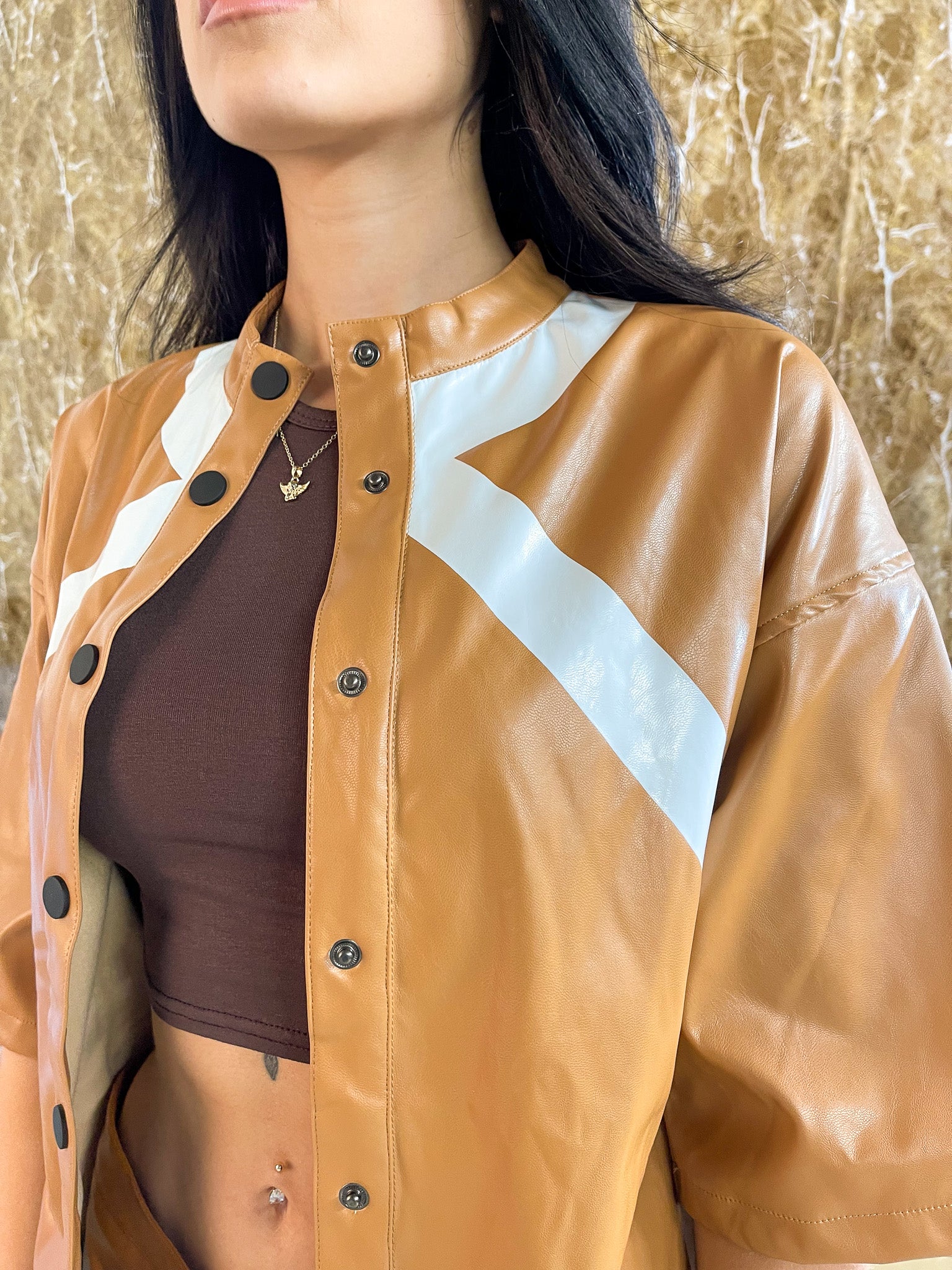 Caramel Leather Overshirt