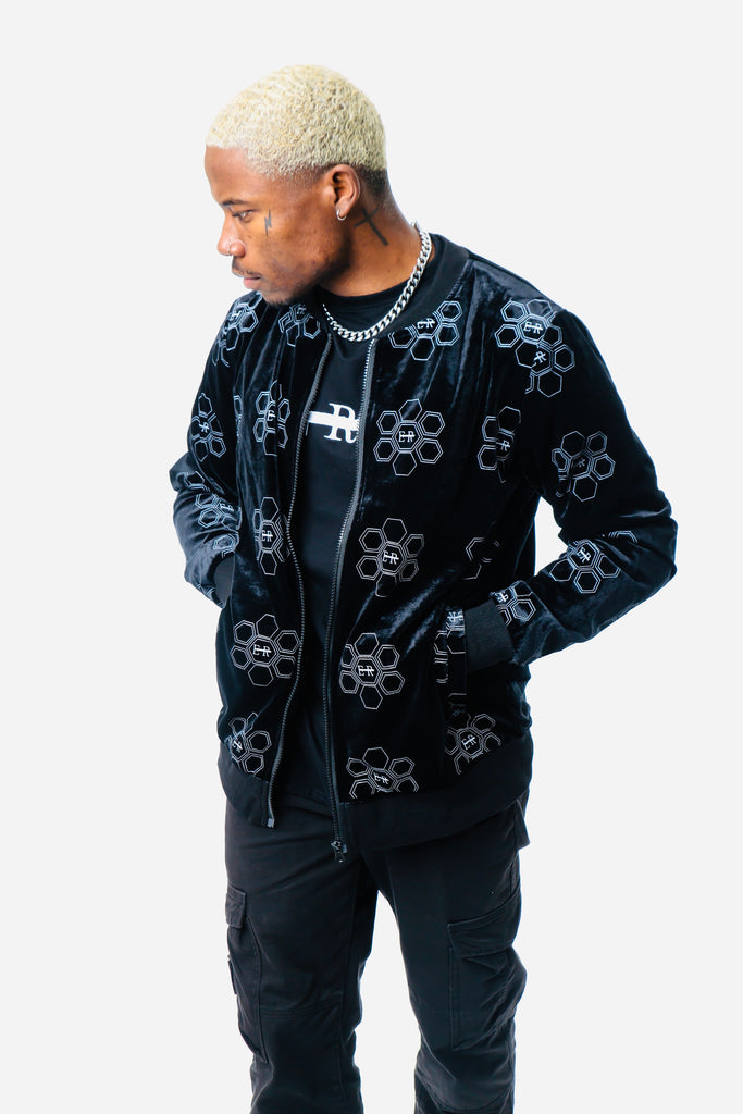 Monogram Velour Bomber Jacket