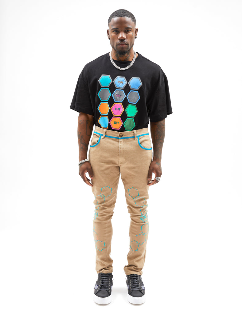 Monogram Jeans - Oatmeal