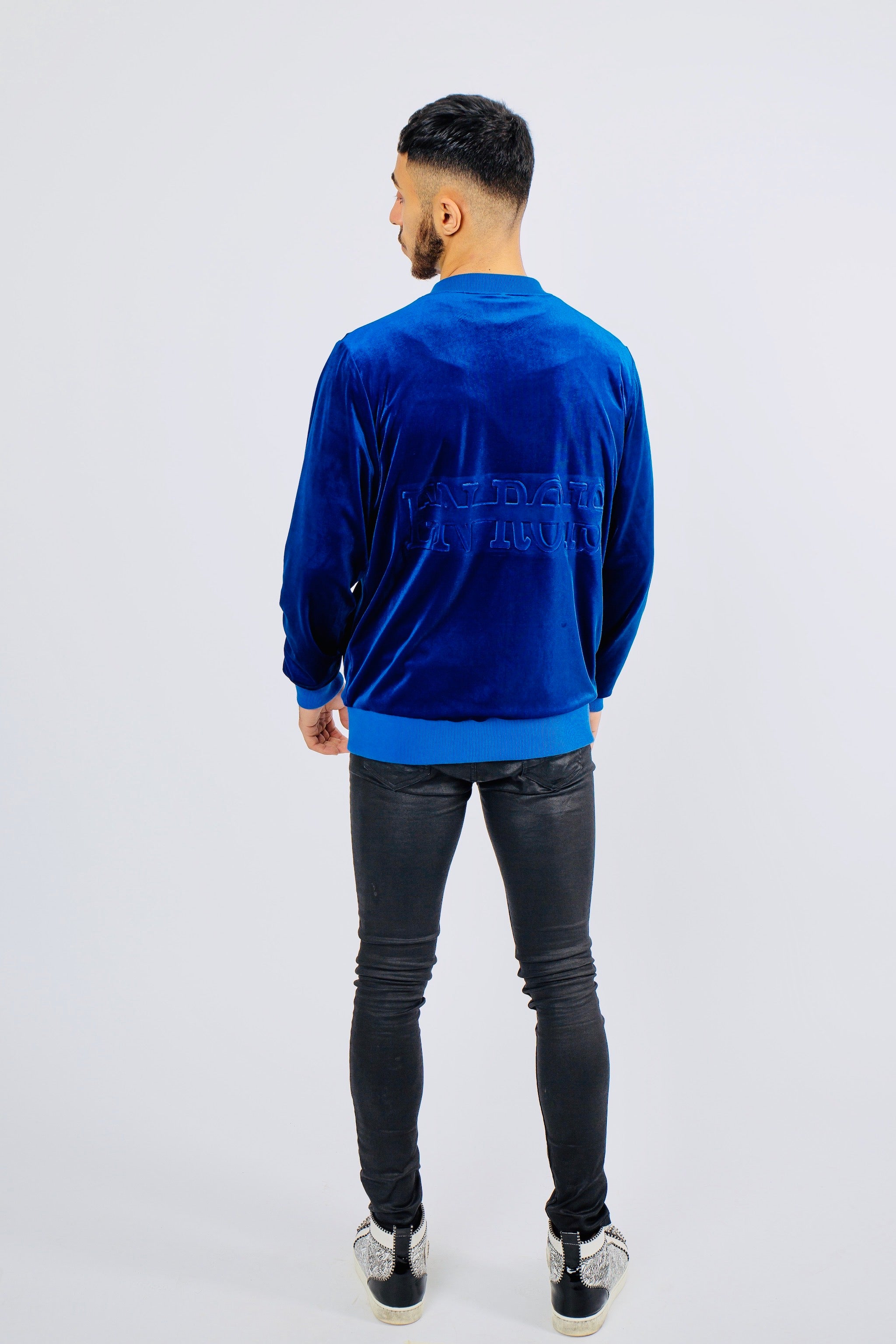 Embossed Velour Bomber Jacket