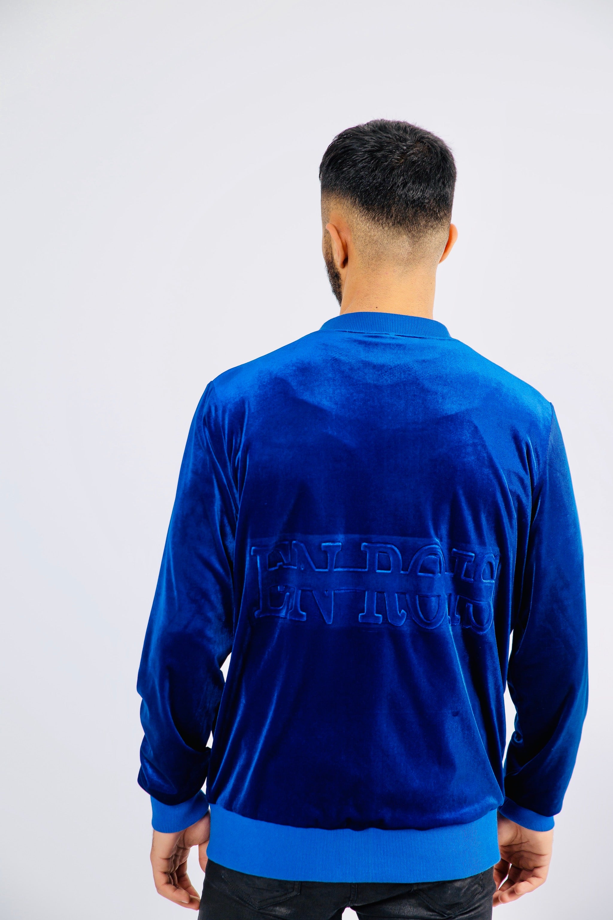 Embossed Velour Bomber Jacket