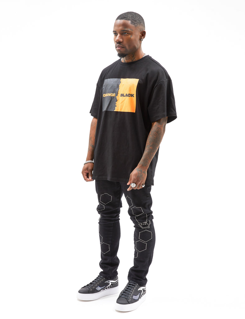 Orange/Black T Shirt