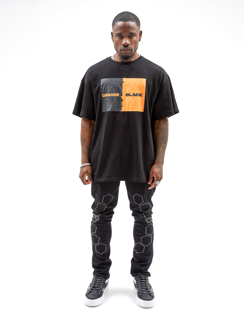 Orange/Black T Shirt